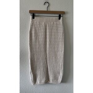Willow And Wind Women's Skirt Size Med Crochet Beige Midi Grannycore Chic